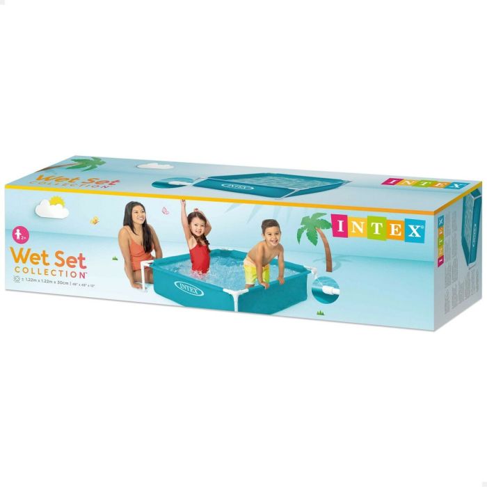 Piscine pour enfants Intex Mini Frame Bleu Carré 342 L 122 x 30 x 122 cm (3 Unités) 1