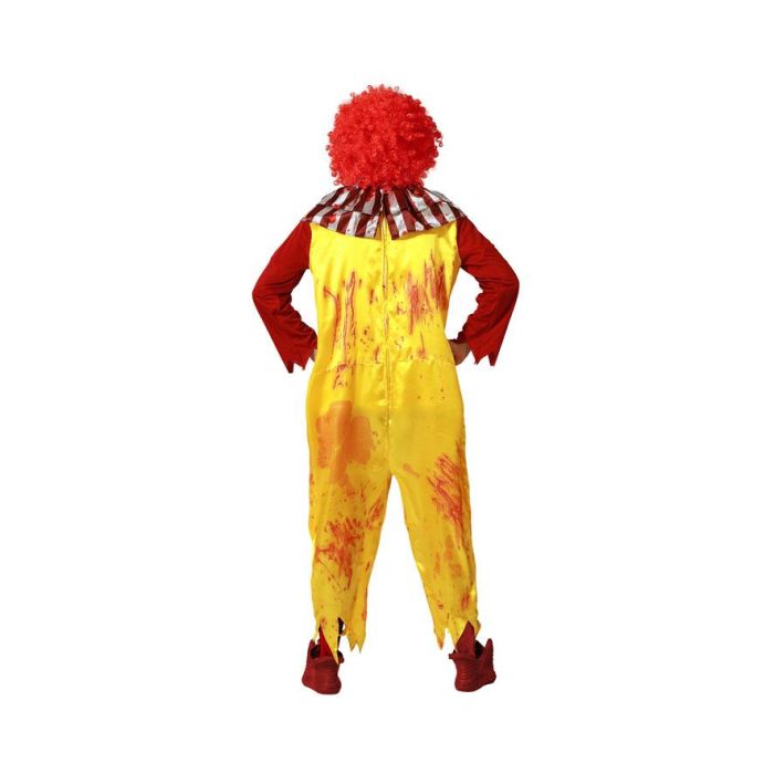 Déguisement complet clown homme adulte XL - Combinaison jaune vif avec volants orange pour Halloween, fêtes et carnaval