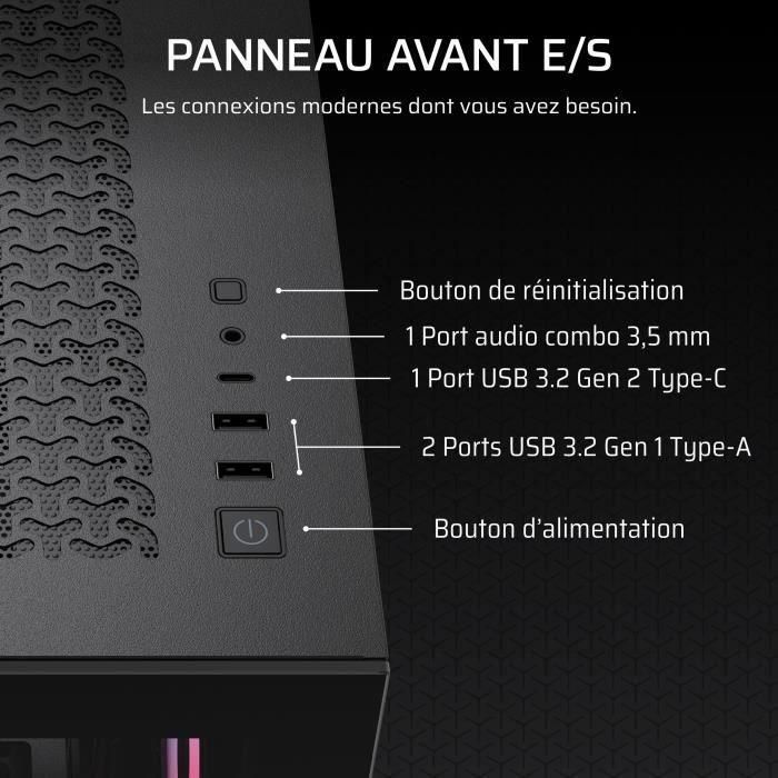 Boitier PC - CORSAIR - 3500X RSR ARGB Tempered Glass Mid-Tower - 3 ventilateurs ARGB a rotor inversé - Noir 5