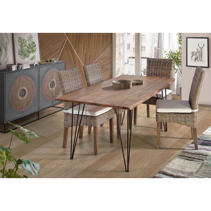 GINER Y COLOMER Buffet 4 portes en bois de manguier et métal, gris et marron, 71 x 35 cm (portes) avec pattes de 16 cm 5 GINER Y COLOMER Buffet 4 portes en bois de manguier et métal, gris et marron, 71 x 35 cm (portes) avec pattes de 16 cm 5