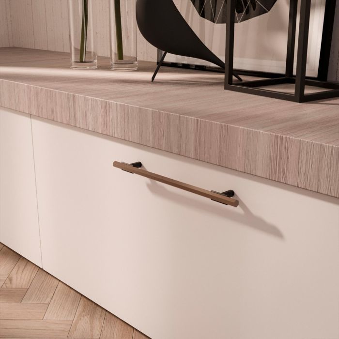 Emuca Lot de 5 poignées pour meubles Riad, L168mm, entraxe 128mm, Aluminium, Bronze 6