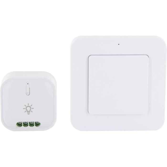 Interrupteur sans fil + Module éclairage On/Off - DIO CONNECTED HOME - 54736 - Blanc - 1000 W 1 Interrupteur sans fil + Module éclairage On/Off - DIO CONNECTED HOME - 54736 - Blanc - 1000 W 1