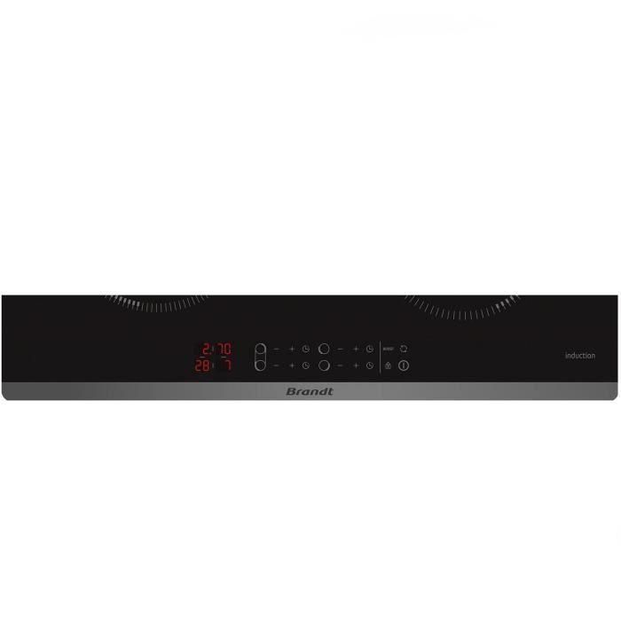 Table de cuisson induction BRANDT - 4 zones - L 58 x P51 cm - 3600 W - Revetement verre - Noir - CPI6400B 1 Table de cuisson induction BRANDT - 4 zones - L 58 x P51 cm - 3600 W - Revetement verre - Noir - CPI6400B 1