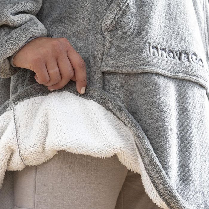 Pack Chauffe-pieds Électrique 2-en-1 et Couverture à Manches Sweat-shirt Oversize avec Polaire InnovaGoods