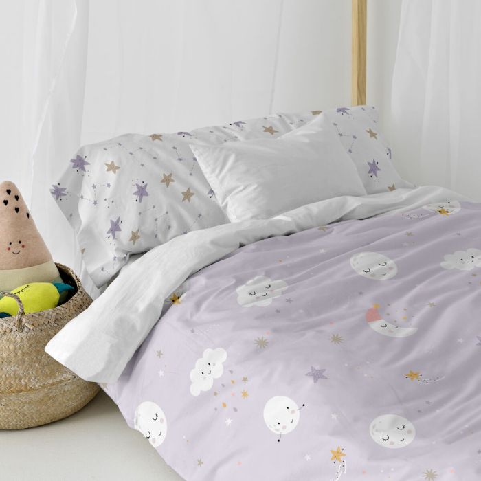 Parure de couette HappyFriday Moshi Moshi Moons Multicouleur Lit 1 persone 2 Pièces 4