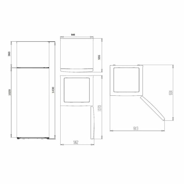 Réfrigérateur Combiné Aspes AF145503E 143 206 L Blanc 3 Réfrigérateur Combiné Aspes AF145503E 143 206 L Blanc 3