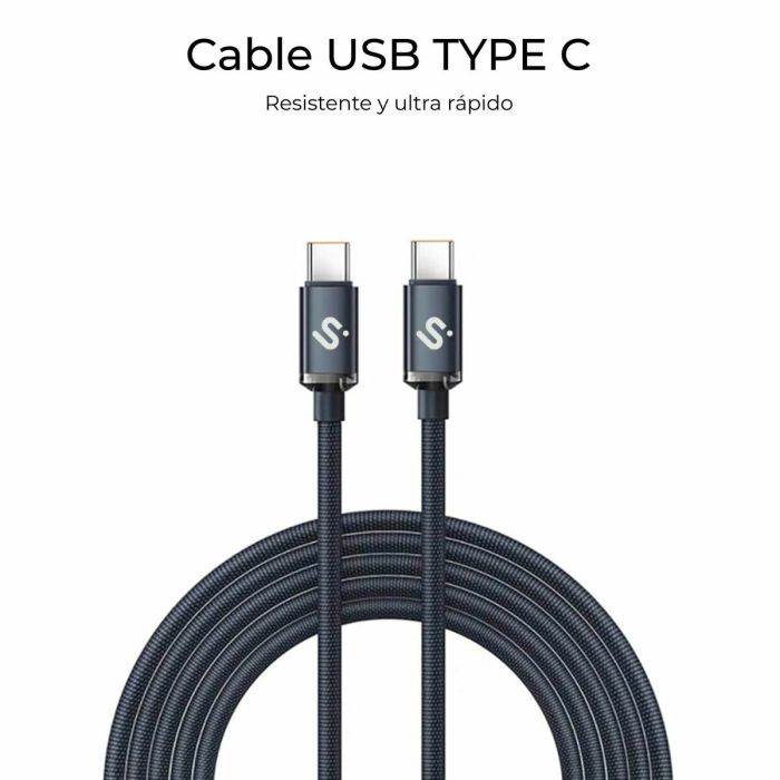 Câble USB-C vers USB-C Subblim OPTIMUS Noir 1 m 13