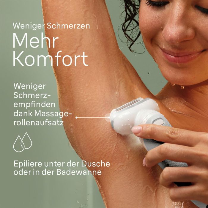 Braun Silk-épil 9 9-341 Epilateur Rasoir Tondeuse Visage Humide et Sec Blanc avec 40 Pinces MicroGrip et Batterie Rechargeable