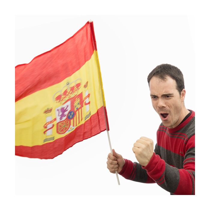 Drapeau de l'Espagne avec Bâton (60 x 90 cm)