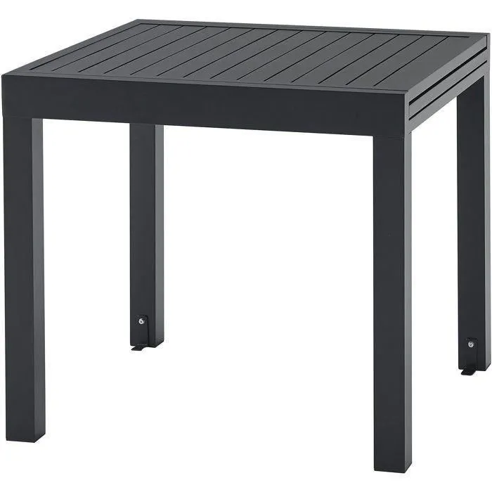 SOLOMA - SOLOMA - Table de jardin extensible pour 6 personnes en aluminium, dimensions réglables 80/160 x 80 x 75 cm