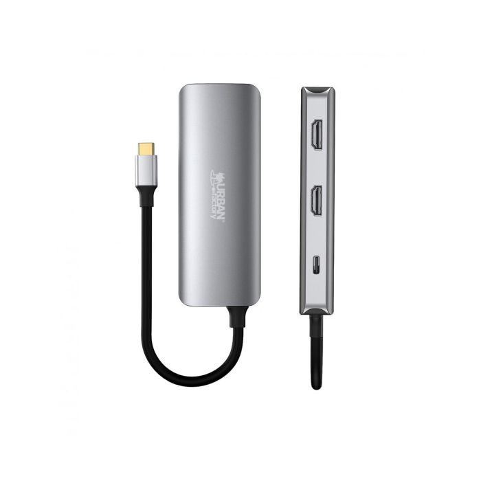 Hub USB-C Urban Factory MHC55UF Gris 2 Hub USB-C Urban Factory MHC55UF Gris 2