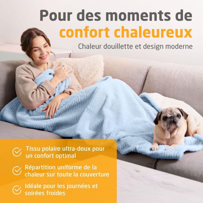 Couverture chauffante reversible - MEDISANA - HB 415 - 120 W - 9 réglages - 180 x 130 cm - Bleu 2 Couverture chauffante reversible - MEDISANA - HB 415 - 120 W - 9 réglages - 180 x 130 cm - Bleu 2