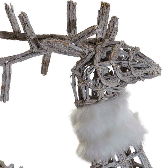 Décorations de Noël DKD Home Decor Lumière LED Blanc osier 60 x 30 x 37 cm (3 Pièces) 3