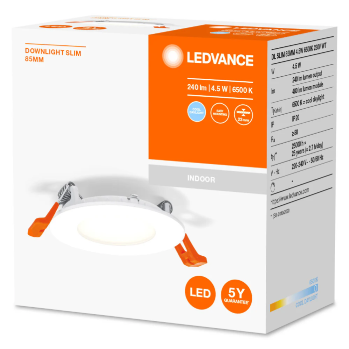 Ledvance LVE-4058075573178 Downlight LED Empotrable 4,5W 240Lm 6500K 110° IP20 1