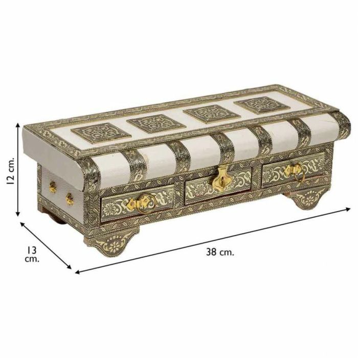 Boîte à bijoux Alexandra House Living Blanc Aluminium Bois MDF 13 x 12 x 38 cm 4