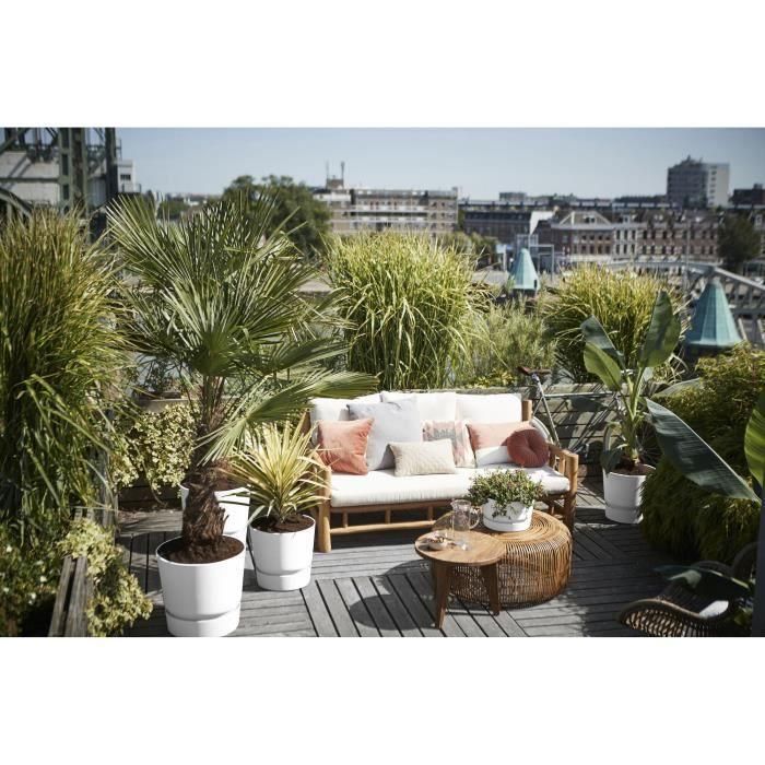 ELHO Pot de fleurs rond Greenville 25 - Extérieur - Ø 24,48 x H 23,31 cm - Blanc 5 ELHO Pot de fleurs rond Greenville 25 - Extérieur - Ø 24,48 x H 23,31 cm - Blanc 5