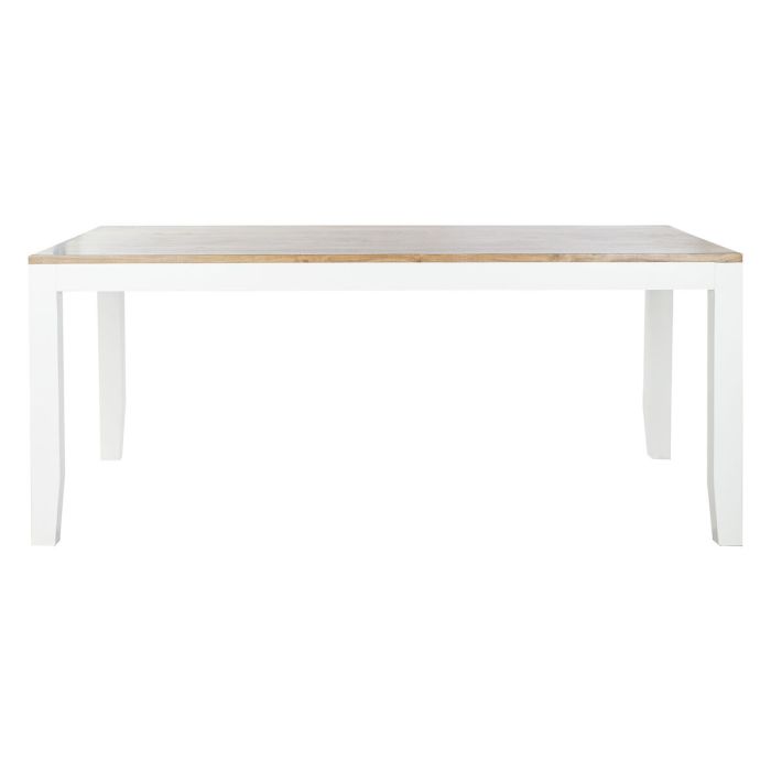 Table de Salle à Manger DKD Home Decor Blanc Marron Bois d'acacia Bois de manguier 200 x 100 x 80 cm 1