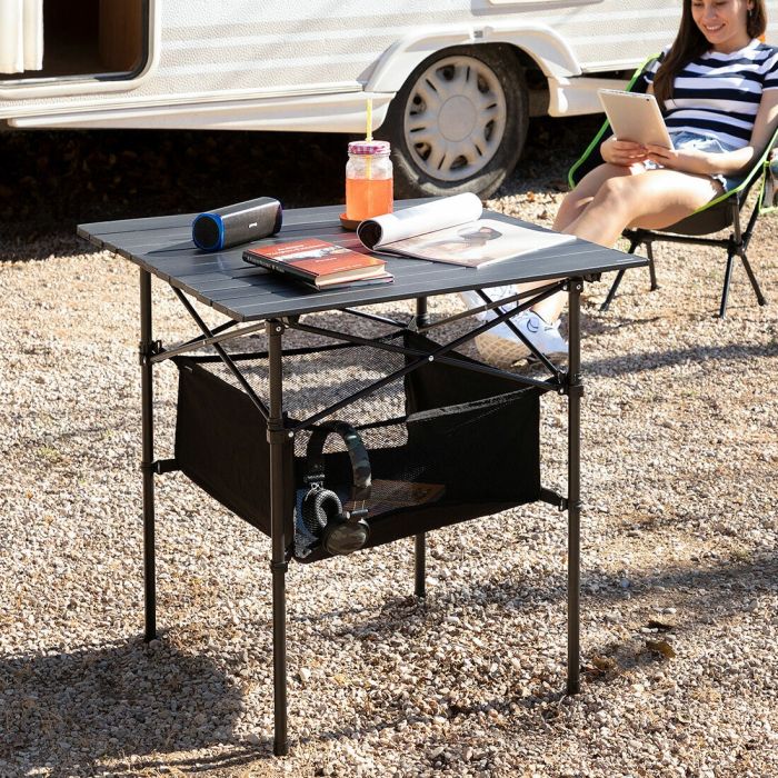 Table de Camping Pliante avec Panier et Housse Folble InnovaGoods