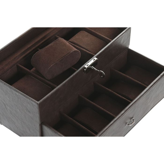 Boîte à bijoux Home ESPRIT Marron Polyuréthane Verre Bois MDF 27,5 x 11 x 15 cm 2