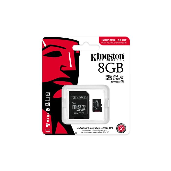 Carte Mémoire Micro SD avec Adaptateur Kingston Industrial 1 Carte Mémoire Micro SD avec Adaptateur Kingston Industrial 1