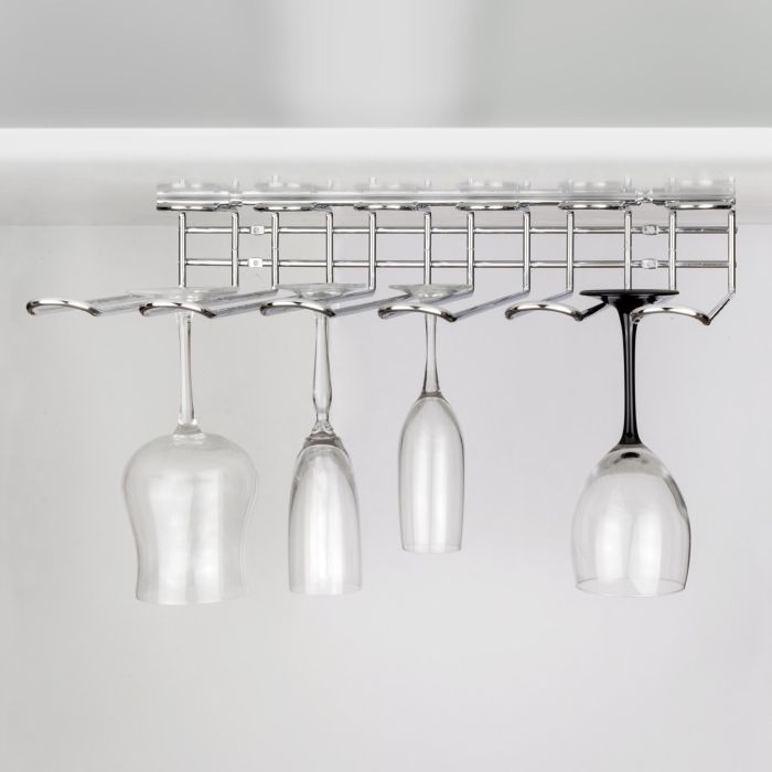 Emuca Porte-verres pour meubles Supra 5 rangées, longueur 320mm, Acier, Chromé 2 Emuca Porte-verres pour meubles Supra 5 rangées, longueur 320mm, Acier, Chromé 2