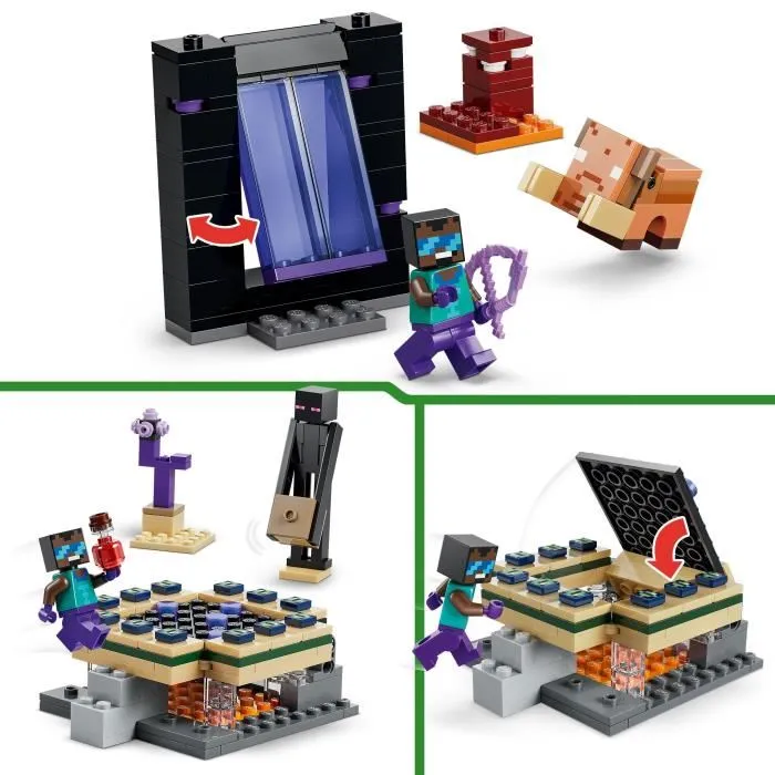 LEGO Minecraft Jeu de Construction 21584 Voyage à Travers les Portails du Nether et de l'Ender, Jeu Créatif pour Enfant à Partir de 7 Ans LEGO Minecraft Jeu de Construction 21584 Voyage à Travers les Portails du Nether et de l'Ender, Jeu Créatif pour Enfant à Partir de 7 Ans