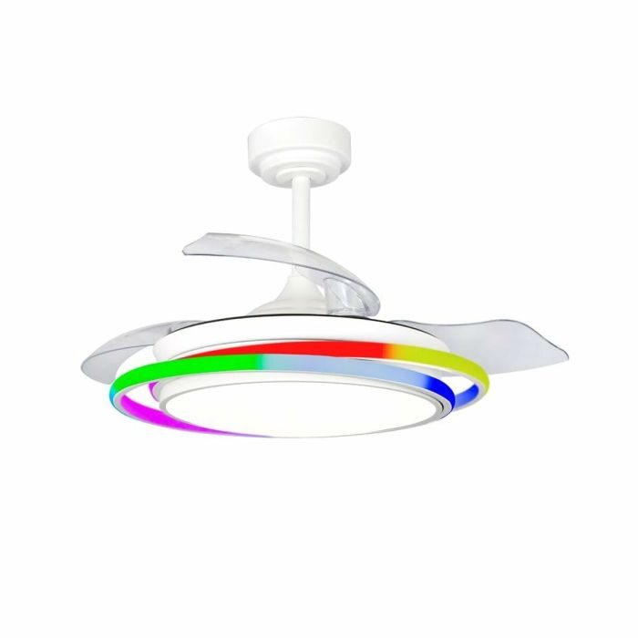 Ventilateur de Plafond CristalRecord ANTILA MINI RGB WH RETRAC Blanc 0 Ventilateur de Plafond CristalRecord ANTILA MINI RGB WH RETRAC Blanc 0