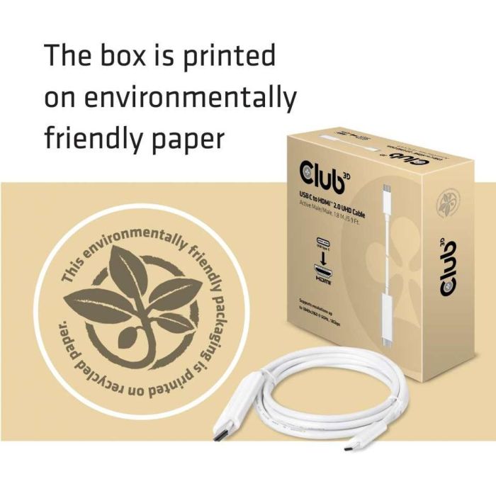Club3D Kabel USB 3.1 Typ C > HDMI 2.0 UHD 1.8m aktiv St/St 5 Club3D Kabel USB 3.1 Typ C > HDMI 2.0 UHD 1.8m aktiv St/St 5