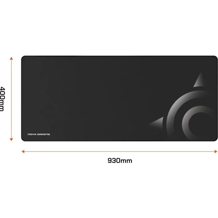 Nova Gaming Tapis de Souris Gamer XL Apollon Noir - GMP210 - Surface Ultra-Lisse et Anti-Dérapante pour une Précision de Jeu Maximale