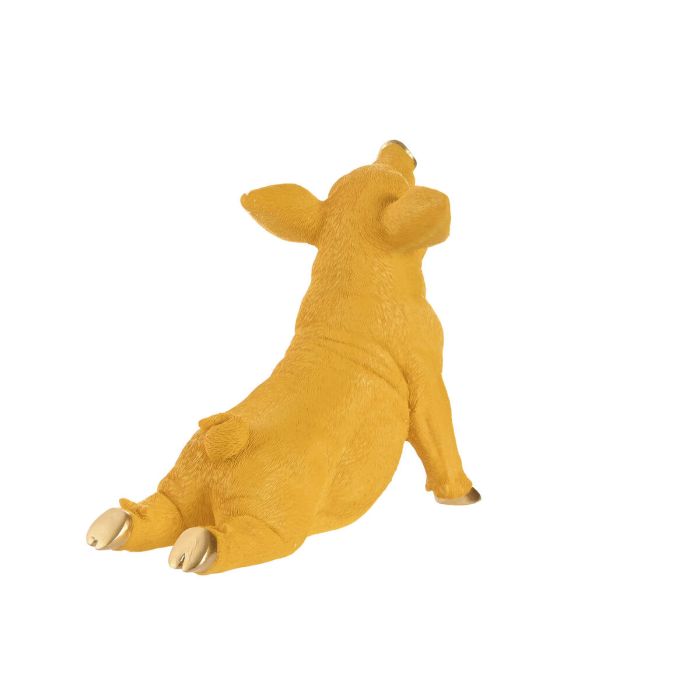 Figurine Décorative Home ESPRIT Jaune Vert Rose Doré Cochon 30,5 X 15 X 25 CM (2 Unités) 1