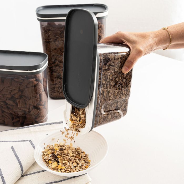 Récipient de Conservation des Aliments Quid City Gris 1,2 L Avec couvercle Distributeur (12 Unités) 2 Récipient de Conservation des Aliments Quid City Gris 1,2 L Avec couvercle Distributeur (12 Unités) 2