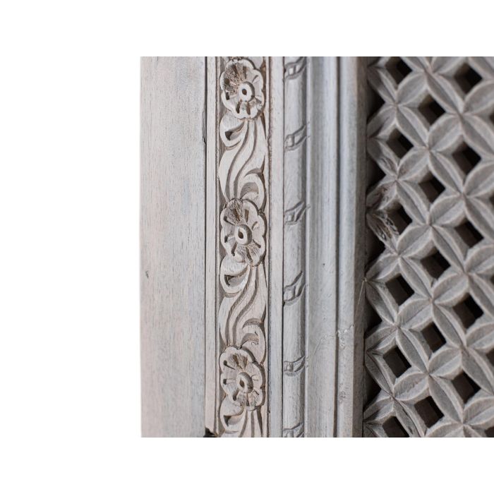 GINER Y COLOMER - Armadio de 2 portes en bois massif de manguier avec finition vieillie, travail artisanal, blanc lavé 4 GINER Y COLOMER - Armadio de 2 portes en bois massif de manguier avec finition vieillie, travail artisanal, blanc lavé 4