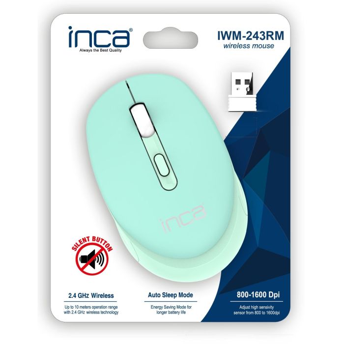 INCA Maus IWM-243RM 1600 DPI,CANDY DESIGN Blau, 2,4GHz 4