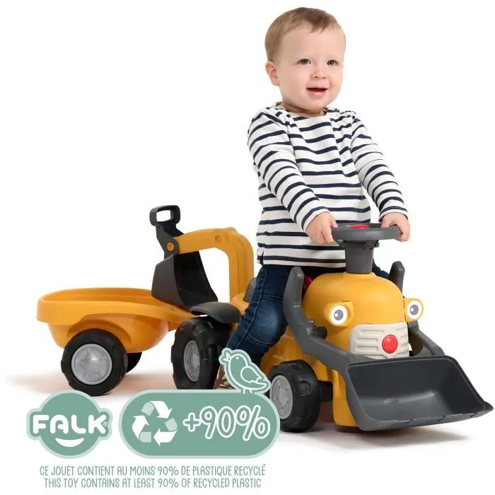 Falk Camion de chantier Marcel Excavadora Cargador Frontal Jaune Fabriqué en France 90% Plastique Recyclé à partir de 12 mois AAABZ44129 1