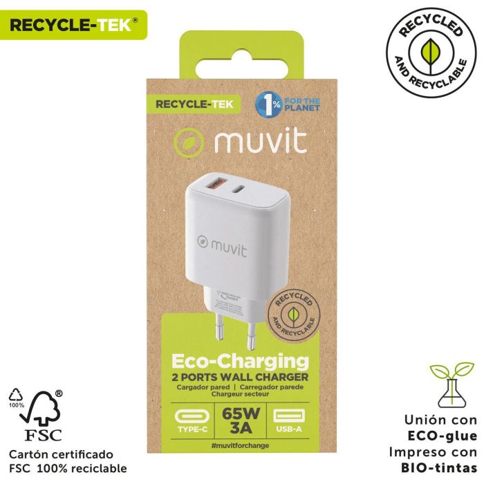 Chargeur mural Muvit for Change MCD320 Blanc 18 W 4
