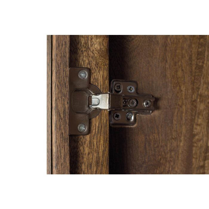 GINER Y COLOMER Vitrina Buffet Dora2 en Bois de Mango et Métal avec 2 Portes en Verre et 2 Portes en Bois - Effet Enjambre - Coloris Noyer et Doré - Dimensions 200 x 98 x 40 cm 6