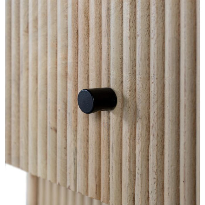 GINER Y COLOMER - Table de chevet en bois de manguier massif style scandinave, finition claire naturelle avec 2 tiroirs à façade cannelée, 50x40x61 cm 4 GINER Y COLOMER - Table de chevet en bois de manguier massif style scandinave, finition claire naturelle avec 2 tiroirs à façade cannelée, 50x40x61 cm 4