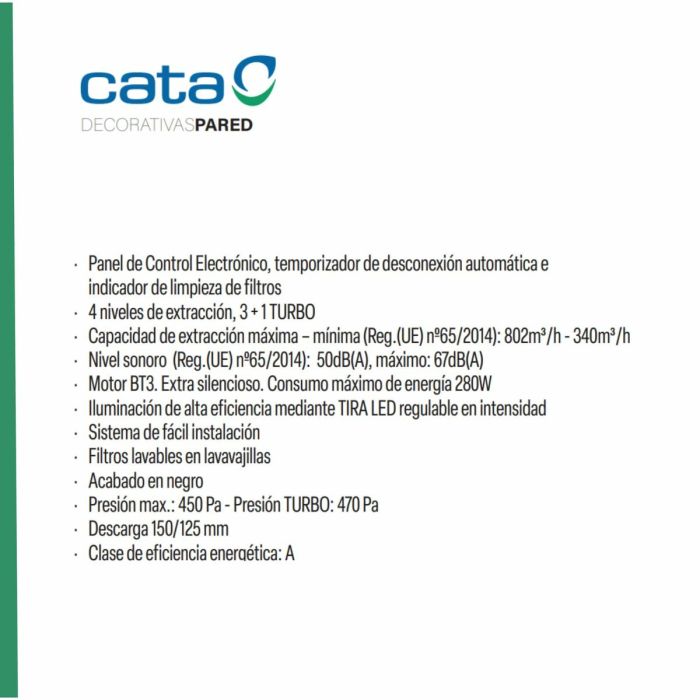 Hotte standard Cata SYGMA7010BK 2