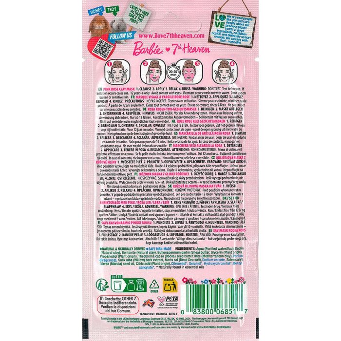 7Th Heaven Masque À L'Argile Rose Barbie 10 mL 1