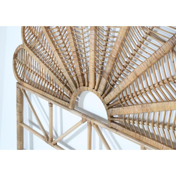 GINER Y COLOMER Tête de lit en rotin naturel, design artisanal, 180 cm de large, finition naturelle 3