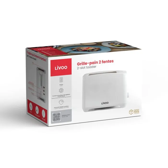 LIVOO DOD162W Grille-pain Blanc 4