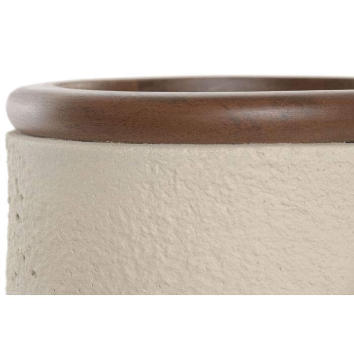 Vase Home ESPRIT Marron Beige Terre cuite Bois de manguier 16 x 16 x 40 cm 2