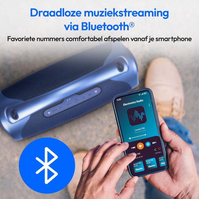 Haut-parleurs bluetooth portables Medion 50077082 Bleu 100 W 4 W 1