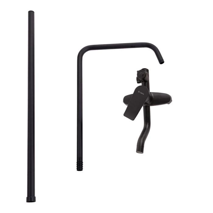 Ensemble de Douche Monocommande Noir avec Flexible, Barre et Pommeau - Laiton/Zinc, ABS, Acier Inoxydable - QLI-FA-3019 11