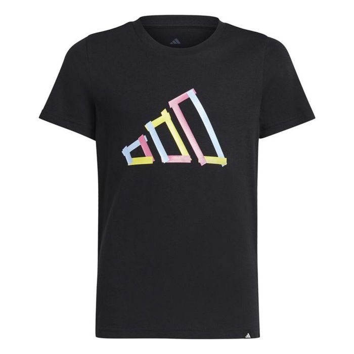 T shirt à manches courtes Enfant Adidas Noir 3-4 Ans