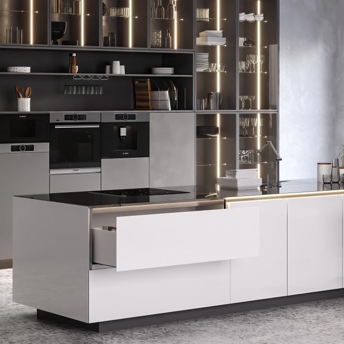 Emuca Tiroir extérieur Vertex avec réglages 3D hauteur 131mm, 60kg, profondeur 500mm, acier, Peint en blanc 2 Emuca Tiroir extérieur Vertex avec réglages 3D hauteur 131mm, 60kg, profondeur 500mm, acier, Peint en blanc 2