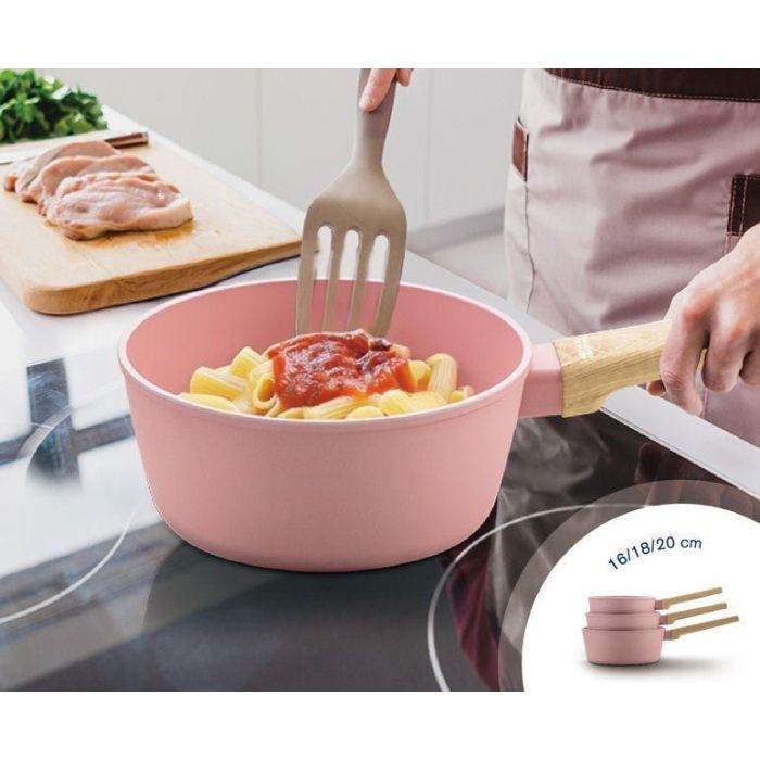Set de 3 casseroles - Tous feux dont induction - ARTHUR MARTIN - AM0702 - Revetement céramique - Ø 16-18-20 cm - Rose 1 Set de 3 casseroles - Tous feux dont induction - ARTHUR MARTIN - AM0702 - Revetement céramique - Ø 16-18-20 cm - Rose 1
