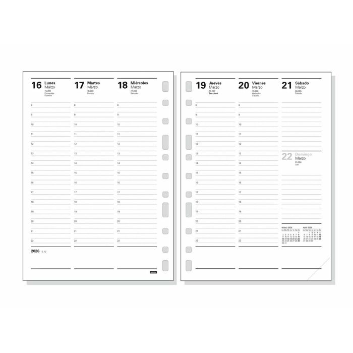 Recharge pour agenda Finocam MULTIFIN 2026 15,5 x 21,5 cm 1