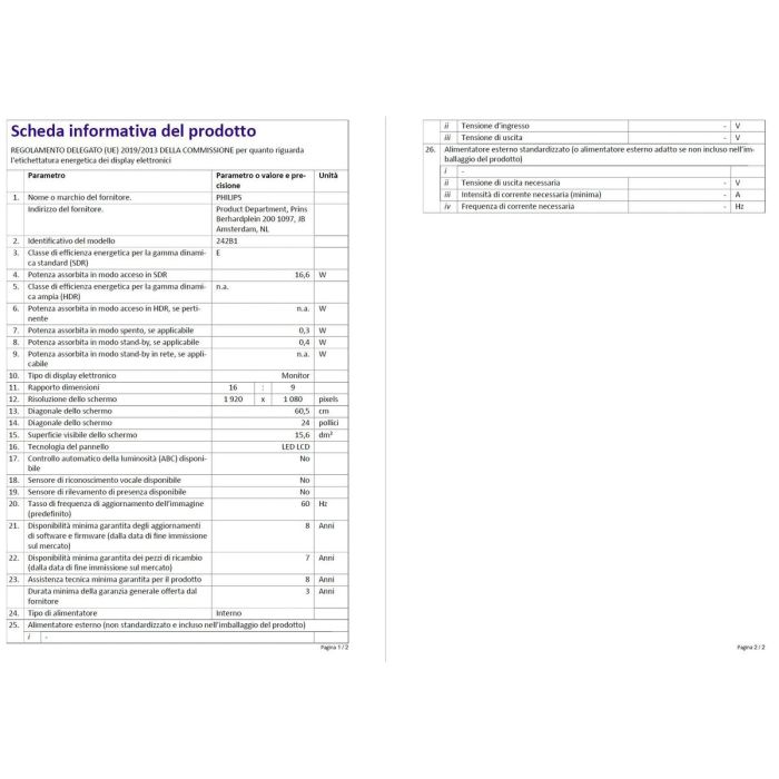 Écran Philips 242B1G/00 23,8" Full HD LCD 1