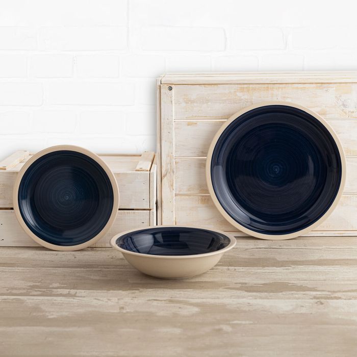 Assiettes Quid Baltic Bleu Céramique 18 Pièces 5